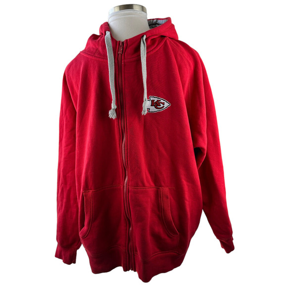 Kansas City Chiefs KC Red Antigua Victory Long Sleeve Full Zip Jacket Men's 2XL - Picture 7 of 11